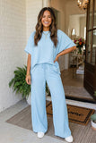 LAS-LIVE Drawstring High Waist Pants Loungewear Set (S-XL)
