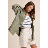 Denim Button Up Jacket, Olive