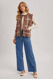 Button Down Plaid Sweater Vest