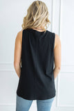 Everyday Ribbed Tank Top, Black (S-2X)