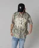 PRE-ORDER—Camo “Jesus Loves You” Tee