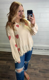 Frayed Heart Sweater