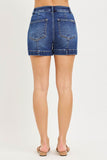 Risen- High Rise Shorts Featuring Decorative Seam Details