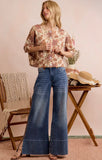 Floral Print Short Sleeve Cardigan