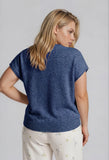 Plus Raw Edge Sleeveless Lightweight Cardigan, Blue (1x-3x)