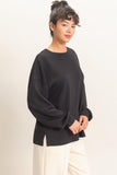 Oversized Crew Neck Top, Black (S-L)