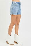 Risen- High Rise Embroidered Detail Shorts