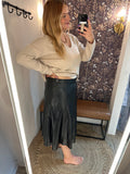 Faux Leather Midi Skirt (2x)
