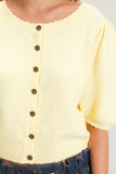 Button-up Puff Sleeve Sweater Cardigan (S-L)