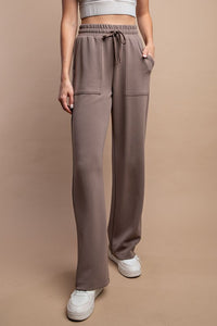 Comfy Luxe Straight Lounge Pants, Mocha