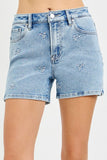 Risen- High Rise Embroidered Detail Shorts