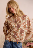 Floral Print Short Sleeve Cardigan