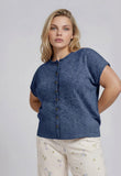 Plus Raw Edge Sleeveless Lightweight Cardigan, Blue (1x-3x)