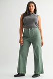 Mica-High Rise Wide Leg-Light Green (13, 18w)