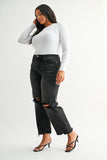 Mica-Vintage Black Distressed Crop Denim (0-3, 16w, 18w)