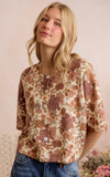 Floral Print Short Sleeve Cardigan