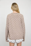 Polka Dot Raw Edge Cardigan, Mocha
