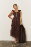 Polka Dot Chiffon Tiered Dress