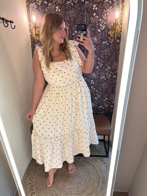 Strawberry Tie Strap Dress