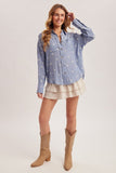 Floral Embroidered Button Down