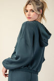 Comfy Luxe Zip Hoodie, Midnight Green (M)