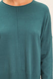 Roll Neck Front Seam Sweater, Teal (S-L)