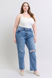 Judy Blue- High Waisted Criss Cross Dad Jean