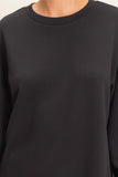 Oversized Crew Neck Top, Black (S-L)