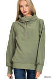 Ribbed Quarter Zip & Pants Set, Light Olive (S-L)