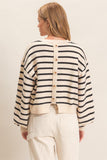 Striped Ribbed Crew Neck Sweater (S-L)