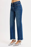 Risen-Tummy Control High Rise Ankle Straight Denim