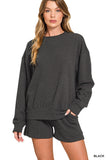 Pullover & Shorts Set, Black (S-3x)