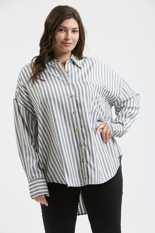 Striped Collared Button Up (3x)