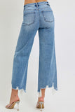 Risen- High Crop Wide Step Hem Denim
