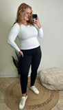 Essential Seamless Round Neck Top, White