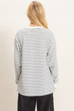 Striped Long Sleeve Crew Neck Top