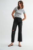Mica-Vintage Black Distressed Crop Denim (0-3, 16w, 18w)