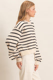 Striped Ribbed Crew Neck Sweater (S-L)
