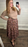 Tiered Maxi Skirt, Persimmon