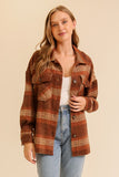 Plaid Shacket, Brown/Taupe (small)