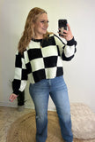 Checkered Sweater Top