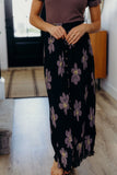 Button Front Maxi, Brown Floral