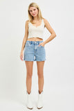 Risen- High Rise Embroidered Detail Shorts