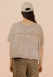 Mineral Washed Oversized Top, Taupe (S-L)