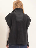Sherpa Vest With Snap Closure, Black (S-L)