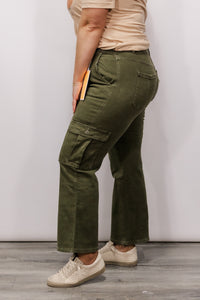 Risen- High Rise Cargo Pants- Moss