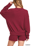 Pullover & Shorts Set, Cabernet (S-L)