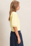 Button-up Puff Sleeve Sweater Cardigan (S-L)