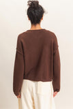 Crew Neck Loose Fit Cardigan (S-L)