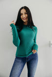 High Neck Long Sleeve  Tee- Lush Meadow (XS-XL)